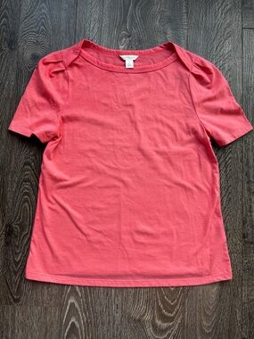 Caslon Coral Short Sleeve Tee with Shoulder Detail Never Work SZ XS
